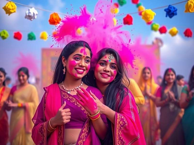 Bright Leapstar players celebrating virtual Holi